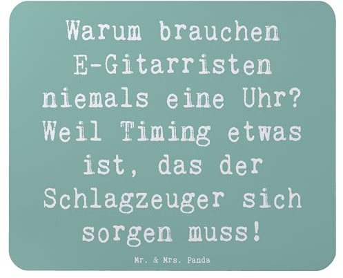 Mr. & Mrs. Panda Mauspad Spruch E-Gitarre Timing - Geschenk, Musiker, Laptop Mousepad, Band, pc, Mausmatte, E-Gitarristen, elektrische Gitarre, Lernen, Musikgenre, mousematte, Musik, Rhythmus