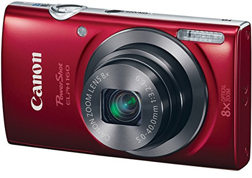 Canon PowerShot ELPH 160 Compact Digital Camera 20.0 Megapixel with 8x Optical Zoom 1/2.3 CCD Charging Transfer Device 2.7-Inch LCD Red (Renewed)