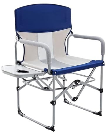 AMULONG Klappbarer Campingstuhl Outdoor-Stuhl Tragbarer Camping-Sessel Hochwertiger Ergonomischer Stuhl Für Schwere Menschen Mit Tisch Reisestuhl Faltstuhl Anglerstuhl(A)