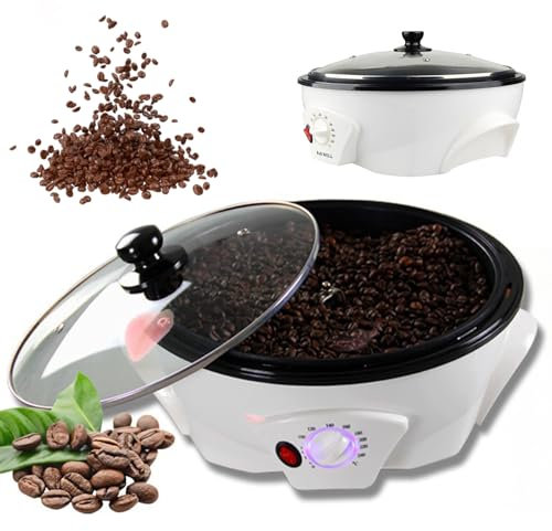 Naturalpowev Máquina tostadora de café, tostadora de café para Uso doméstico, Ajuste de Temperatura de 0 a 240 ℃, tostadora de café eléctrica de 800 g para cafeterías y hogares