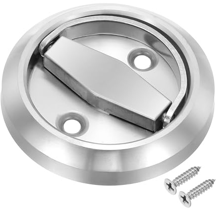 PATIKIL Poignée de tirage encastrée ronde en acier inoxydable 304 Bouton rond dissimulé de placard de doigt de placard avec vis pour porte tiroir armoire, argent