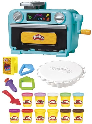 Play-Doh Bunte Konditorei mit Spielzeug-Ofen, Werkzeugen, Accessoires und 11 Dosen Knetmasse zum Formen, Backen und Dekorieren, Bastel-Set als Weihnachtsspielzeug für Mädchen und Jungen ab 4 Jahren