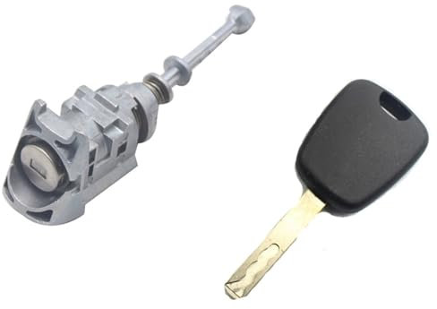 MEXWLOP 1 Satz Türschließzylinder vorne Links Autotürschließzylinder mit 1 Schlüssel, for Citroen, C4 2004-2008 Picasso 2006-2008 C-Quatre Schließsystem für Fahrzeugtüren