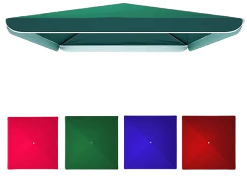 RTVGNSZSJL Cuadrada Toldo De Parasol De Recambio，Cubierta De Recambio para Sombrilla De Jardín/Mercado/Playa 300x300 250x250cm Impermeable Toldo De Repuesto(Green,250x250cm/8.2x8.2ft)
