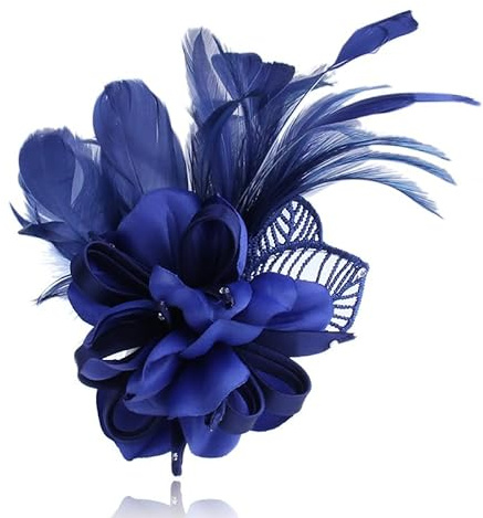 YKAFADE Feder Brosche für Frauen Damen Vintage Blumen Federbrosche Kopfbedeckung Kopfschmuck Kleid Up Corsage Ansteckbrosche Fascinators Braut Dekor Anstecknadel für Hochzeit, Party, Tanz, Bankett