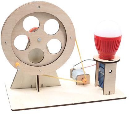 Fai Da Te In Legno Assemblare Giocattolo Generatore Energia Manuale Lampadina Kit Esperimenti Scientifici Per Studenti Ragazzo Ragazza Bambini Età 8＋ Generatore Alimentato A Mano