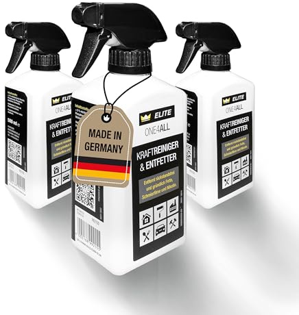 Elite One4all Kraftreiniger 3er-Pack, je 500 ml - Entfetter | Gebrauchsfertig in Sprühflasche, rückstandsfrei für Kunststoff, Fenster, Heizkörper, Innen & Außen