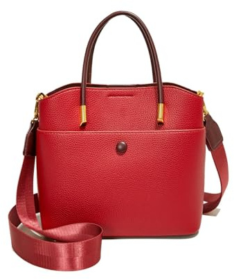 TIEZHICHESHI Polyester simple bucket bag big lady capacity shoulder bag-Begonia red