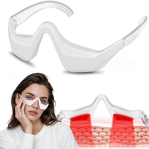 Lunettes de Thérapie par Lumière Rouge, 3 Niveaux de Microcourant EMS | Atténuation des Ridules et Cernes Sombres, Soulagement de la Fatigue Oculaire, Confort de Port, Doux et Sûr