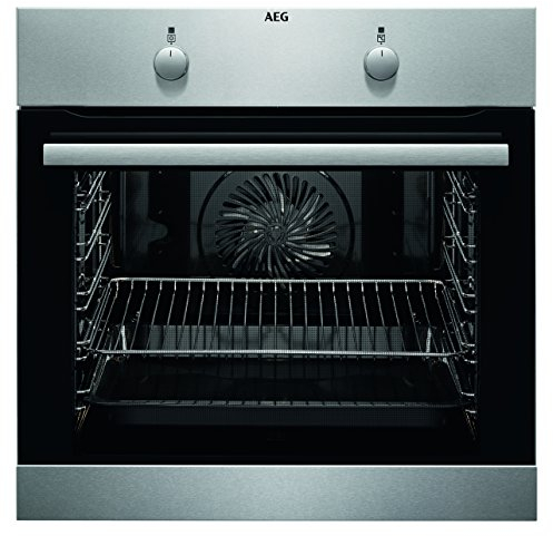 AEG BEB230010M Einbaubackofen/Backofen mit 71 L Volumen und SoftClosing Ofentür / 8 Beheizungsarten/Edelstahl-Beschichtung mit Antifingerprint/silberfarben & schwarz
