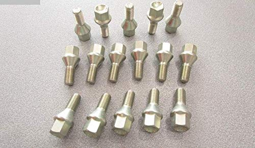 Kit 16 bulloni ruota Compatibile con Dacia Logan Sandero Duster (solo da 1/2018 in poi) Lodgy Dokker ruote cerchi in acciaio e in lega M12x1,5 HEX 17