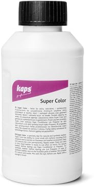 Peinture de Teinture pour Cuir et Textiles Naturels et Synthétiques, Kaps Super Color, 82 Couleurs Standard et Métalliques, Big Bottle 500ml - 16.9 fl. Oz. (407 - Or Brillant)