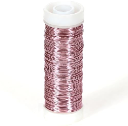 Bütic Draht - Bindedraht - Wickeldraht - Basteldraht 0,50mm Ø - 50m, Farbe:Rose´