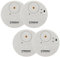 WOWSEA Ultra-Dünner Fensteralarm Glasbruchalarm Mini-Alarmanlage Aufkleber Alarmanlage mit Erschütterungssensor, Security Alarmsirene bis 100dB, 50m Reichweite Batteriebetrieb (4er Set, Weiss)