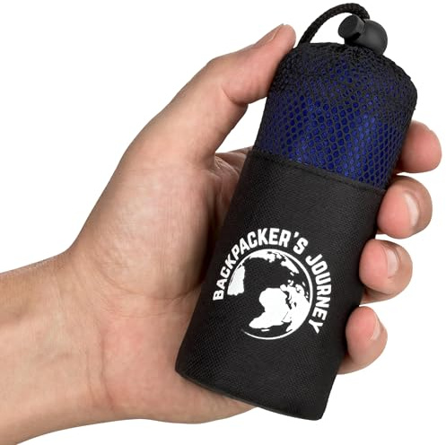 Backpacker's Journey Saco de Viaje Ultra-pequeño y Ultraligero (155g), Saco de Dormir de cabaña Ligero, Fino. Ideal para mochileros, hostales y cabañas (Azul)