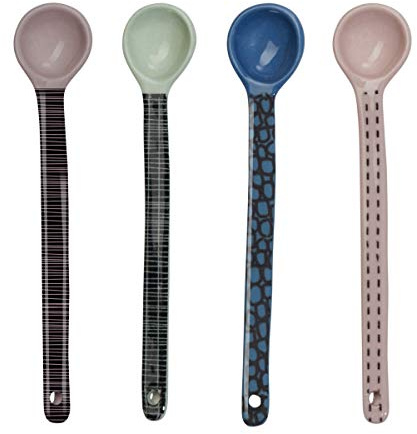 ASA COPPETTA 4er Set Löffel, Pastell/dekoriert L. 15 cm, Steinzeug