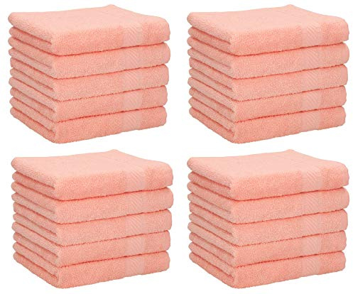 Betz 20 Stück Seiftücher Neapel 30x30 cm – 100% Baumwolle Waschlappen Set – Weiche, saugstarke Waschhandschuhe fürs Bad, Gesicht & Gäste – Pflegeleicht & langlebig – Farben Apricot