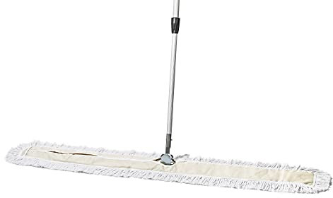 Tidy Tools Commercial Dust Mop – 60 Inch Floor Sweeper for Hardwood, Reusable Cotton Mop Head, Extendable Handle, Dry Mop for Floor Cleaning & Janitorial Supplies