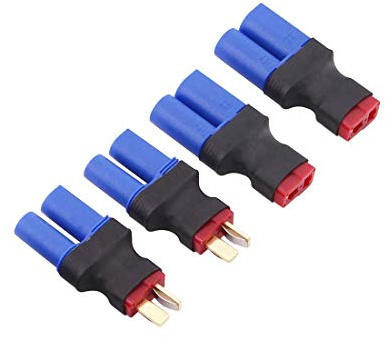 2 Pair No Wires Deans T to EC5 Plug Female Male Adapter Wireless Connector for RC FPV Drone Car Lipo NiMH Battery Charger ESC