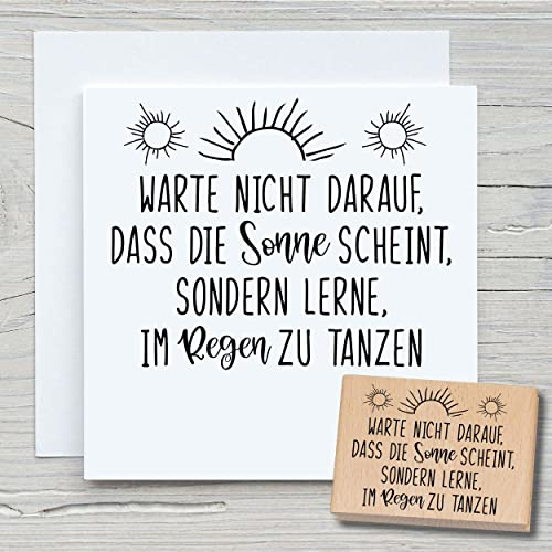NEWSTAMPS Stempel Warte nicht darauf Motivstempel groß aus Holz & Gummi zum Karten und Geschenke basteln, Holzstempel für Sprüche, Spruchstempel, Textstempel, Schrift, Scrapbook, Textilstempel, Deko