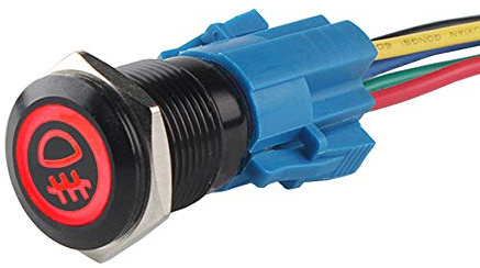 ETOPARS Noir Coque 19mm Interrupteur à Bascule Rouge LED 12V 3A Bouton Poussoir Voiture Métal Interrupteur étanche Lumière de Brume Prise de Courant