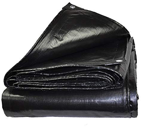 MTYLX Grande bâche très résistante - Plusieurs tailles - 180 g/m² - Imperméable - Toile d'ombrage épaisse - Noir - 2 x 5 m