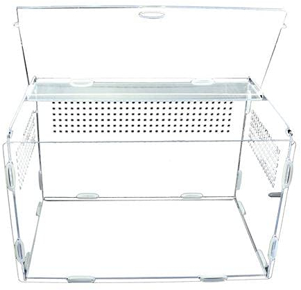 rebirthesame Reptile Clear Terrarium Habitat Acryl-Vollansichts-Fütterungsbox Tragbare Reptilien-Zuchtbox Für Insekten-Spinnen-Eidechsen-Frosch-Cricket-Schildkröten-Schnecken-Raupen - S, L, XL