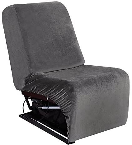 ULTICOR 7-Piece L Shape Sectional Recliner Sofa Covers, Velvet Stretch Reclining Couch Covers for Reclining L Shape Sofa, Thick, Soft, Washable (Dark Grey, 1 Additional seat)
