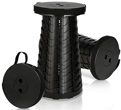 Yakimz Tragbarer Klapphocker Faltbar Campinghocker Klappbar Teleskophocker Höhenverstellbar für Camping Angeln Wandern Reisen Grillen, Max 180 kg belastbar