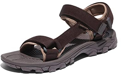 NORTIV 8 Herren Sommersandalen für Wandern Sport Outdoor Sandalen lässige Sommer Strandsandalen,Size 42,Braun,LANGDO-2-E