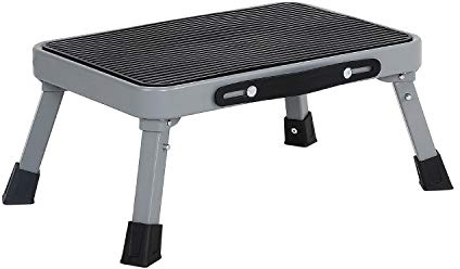 Huacan Folding Step Stool Caravan Steps Non-Slip Safe Sturdy Steel Large step up platform kitchen Stools for Kids Adults Holds up to 100kg (SP-01)