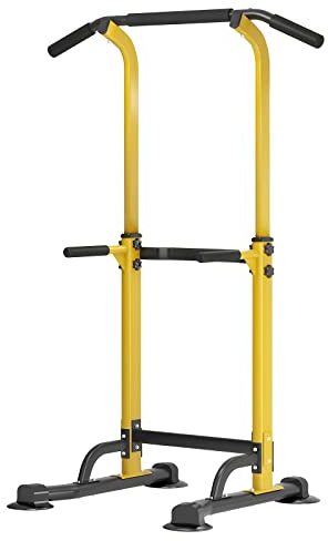 sogesfurniture Power Tower, Dip Station, multifunktionale Kraftstation Kraftturm Trainingsgerät mit Klimmzugstange, höhenverstellbar von 165-210cm