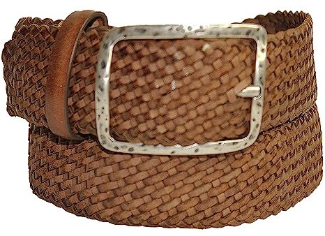 REPTILES HOUSE Flechtgürtel Kalbsleder Cognac, Breite: 3,5 cm, 95 cm