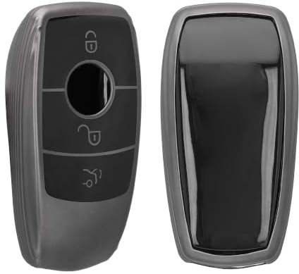 kwmobile Schlüsselhülle für Mercedes Benz Smart Key Autoschlüssel (nur Keyless) Hülle - Autoschlüssel Schlüssel Hülle aus TPU Silikon - Schlüsselschutz Gehäuse in Schwarz matt Schwarz