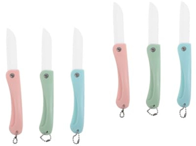 Cabilock 6 Pièces en céramique pliable couteau cuisine ceramique couteaux de cuisine ceramique couteau ceramique Couteau en céramique coupe-fruits en céramique miniature éplucheur de peau