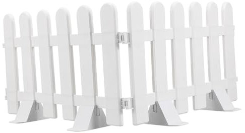 Zerodeko Recinzione Giardino 2 Pezzi Con 4 Basi: Staccionata Giardino In Plastica Recinzione In Plastica Bianca Cortile Recinzione Giardino Interna Recinzione Per Albero Di Natale