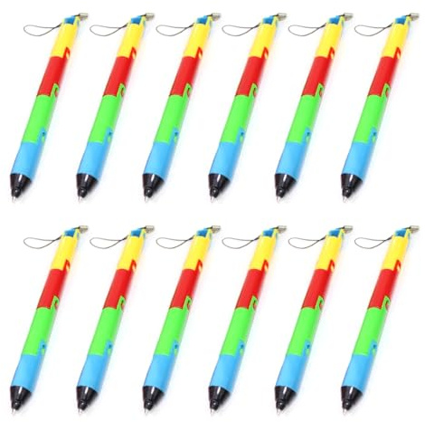 SANRLO R Bolígrafos, lápices e instrumentos de escritura, 12 bolígrafos de escritura suave, plegable, bolígrafo creativo de firma, suministros escolares, premios de clase