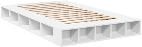 vidaXL Sängram vit 120x200 cm konstruerat trä