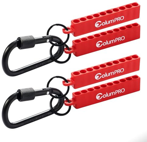 ColumPRO 4PCS 40 Holes Hex Bit Organizer, Bit Holder Keychain, Universal Screwdriver & Drill Bit Holder with One Self-Locking Hook for Easy Carrying.