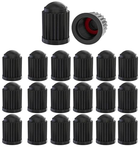 Bouchon Valve Pneu Voiture Lot 20 Plastique Noir Anti Fuite | Plastique Durable, Avec Joint Étanchéité, Protection Poussière Anti Fuite Air, Pour Pneu Auto Moto Vélo Camion