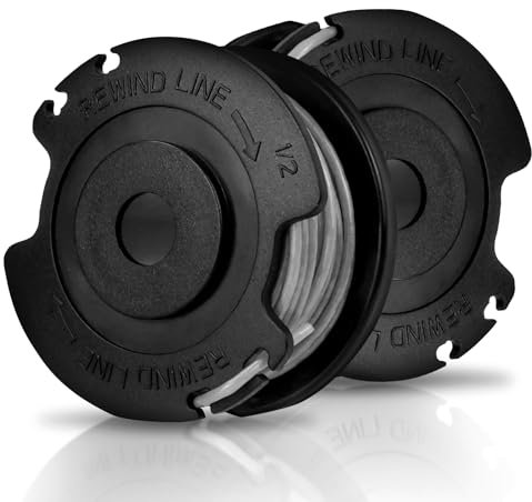 Anbooc 2 Pcs Strimmer Spool Line for Bosch, Lawn Mower Replacement Spool F016800569/ F016800385, Brushcutter Wire 16ft, Strimmer Wire Black