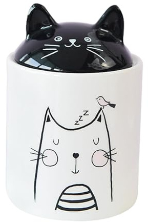 Sharplace Pot de Stockage pour Chat, Pot scellé avec Couvercle, Support Artisanal, récipient Alimentaire, Pot à thé pour Placard, Farine, friandises, Cadeaux, Petit
