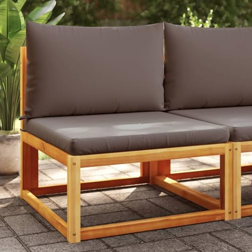 Somanki Gartensessel ohne Armlehnen mit Kissen Massivholz Akazie, Gartenstühle, Gartenmöbel, Balkonstuhl, Garten Stühle, Terrassenstühle, Balkonmöbel - 4008173