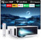 ZDK 2024 New 1080P Projector with 5G WiFi, Full HD 1080P, Supports BT 5.1 Projector for Home Cinema, Compatible with Smartphones, Android/iOS/TV Box/PS5/XBOX. (White, 20000L)