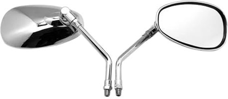 Lenkerendenspiegel Universal 10mm Chrom Modifizierte Silber Rückspiegel Motorrad Motocross Roller Racing Motorrad Seite Spiegel Motorrad Rückspiegel