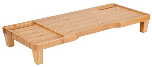Monitor Riser, Monitor Stand Desk Shelf Desktop Dock Wooden Mount Display Computer Desk Organizer Home Office Supplies for PC TV Screen Notebook Laptop