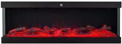 El Fuego® „Nizza“ 3D Wandkamin | 107 cm | 9 Verschiedene LED-Farbmodi |Fernbedienung und APP-Steuerung | Audio-Knistereffekt | Dimmer und Timer | inkl. Montage-Set | Elektrokamin Kaminofen