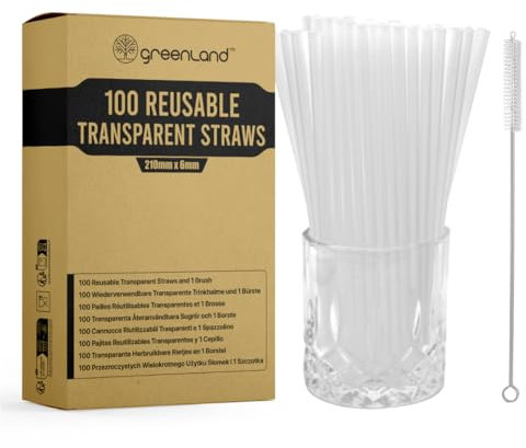 Greenland Cannucce riutilizzabili (100 trasparenti)