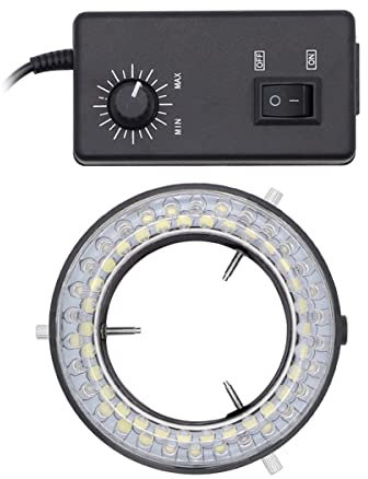 Microscope Observation 144 56 LED Ring Light Adjustable 0-100% Illuminator Lamp For Industry Stereo Camera Microscope Magnifier Circle Light Source(56 LED)