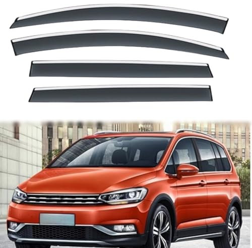 REIJAX 4 Stück Auto Windabweiser für VW Touran L 2016-2021, Windabweiser Luftabweiser Regenabweiser, Autofenster Regenschutz Deflektoren, Auto Zubehör